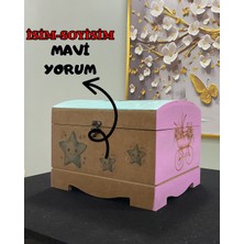 nevty a new world Kişiye Özel Bebek Aile Anı Sandığı 28X21X20 Dikdörtgen  Ham Mdf ve Ahşap Boyama