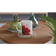 Wisdom Rain Romantik Kırmızı Gül Desenli Kupa Bardak