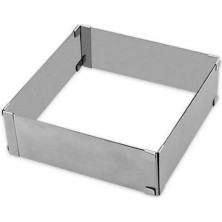 Teknotrust Narkalıp Kare Ayarlanabilir Pasta Kek Kalıbı 20X40 cm Derinlik 10 cm