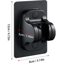 Siyah Kendinden Yapışkanlı 15 kg Taşıyabilen Nano Duş Başlığı Askısı Mafsal Kolay Temiz Kurulum