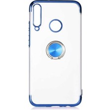 Huawei P40 Lite E Kılıf Kenarları Renkli Yüzüklü Manyetik Silikon