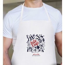 Kişiye Özel Aile Reisi Tasarımlı Beyaz Mutfak Önlüğü-1