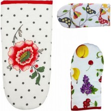 Mediterian Yüksek Isı Dayanıklı Fırın ve Ocak Eldiveni, Güvenli ve Konforlu Kullanım, Turuncu