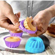 Teknotrust 12'li Silikon Muffin, Mini Kek Kalıbı, Yanmaz, Yapışmaz,Kolay Çıkar-Kırmızı