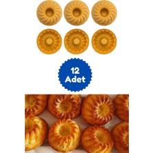 Teknotrust Sarı 12'li Silikon Mini Kek Kalıbı - Muffin Kalıbı 12 Adet Göbekli Kek Kalıbı