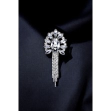 Metal Çeşitli Taşlı Sarkıt Broş