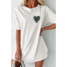 Dikme Taş ve Boncuk Detaylı Kalp Aksesuar