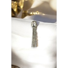 Metal Taşlı Sarkıt Şık Broş