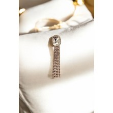 Metal Taşlı Sarkıt Şık Broş