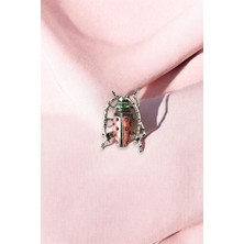 Metal Taş Detaylı Böcek Broş