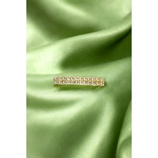 Metal Çift Sıra Taşlı Broş