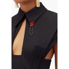 Metal Asimetrik Uzun Broş