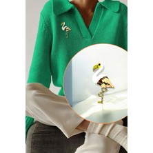 Renkli Flamingo Metal Broş