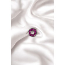 Yapıştırma 3'lü Pembe Boncuklu Taş Detaylı Yuvarlak Aksesuar