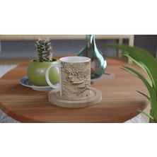 Wisdom Rain Krem Çiçek Dokulu Kupa Bardak