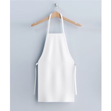 Mediterian Beyaz Gabardin Mutfak Aşçı Önlüğü, dayanıklı ve şık tasarım, 75x85 cm