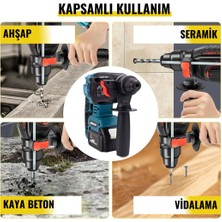 Branzeg 4lü Dörtlü Sarjlı Set Somun Sıkma Vidalama Matkap Hilti+Spral+Powerbank