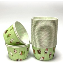 Teknotrust Dolphin Kağıt Muffin Kek Kapsülü Shrinkli Mint Dondurma Desenli 50 Adet