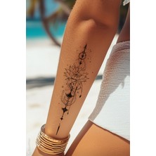 Lotus Desenli Kadın Geçici Dövme Tattoo