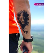 1 Ay Kalıcı Tattoo Gerçek Dövme Görünümlü Aslan Dövmesi