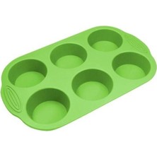 Teknotrust Yuvarlak Silikon Kalıp Muffin Cupcake Mini Kek Sabun Kokulu Taş Mum Epoksi Kalıbı Çember 6 Delikli