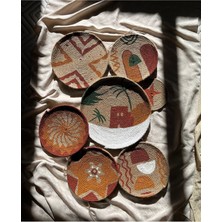 Bohem Hasır Halat Ip Duvar Tabağı 7 Parça