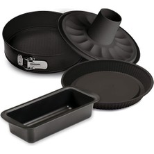 Teknotrust 4 Parça Kek Kalıbı Seti 26+28+25 cm