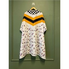 Mediterian Desenli Penuar Berber Önlüğü, Rahat ve Şık, Polyester, 70x100, Beyaz