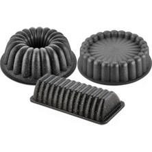 Teknotrust 3'lü Döküm Granit Kek Kalıbı