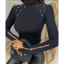 Passense Kadın Boğazlı Inci Detay Fırsat Ürün Bluz