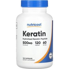 Nutricost Keratin 500 mg 120 Capsules 250 mg Per Capsule