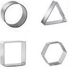 Teknotrust Narkalıp Yuvarlak,Kare Altıgen Ve Üçgen Kurabiye Kalıbı 4 Lü Çap 6 cm