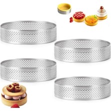 Teknotrust Narkalıp Yuvarlak Delikli Tart Kalıbı 12 cm 4 Lü