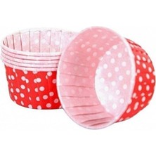 Teknotrust Yılbaşı Temalı Kağıt Muffin Kek Kapsülü Kırmızı Beyaz Puantiyeli