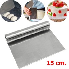 Teknotrust Intime - Paslanmaz Çelik 15 cm. Spatula Hamur Kazıyıcı Pasta Dekor Şekil Verme Aparatı