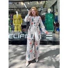 Mesga Butik Ceketli Baskılı Takım
