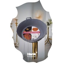 Teknotrust Yuvarlak Silikon Pişirme & Air Fryer Hava Fritözü Pişirme Kabı 22 cm X 6 cm Gri Renk 230*C Dayanıklı