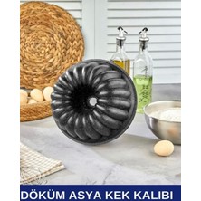 Teknotrust Granit Döküm Sık Dlilimli 26 cm Kek Kalıbı Siyah