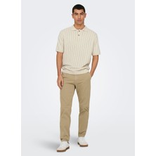 Only & Sons Düz Ekru Erkek Polo T-Shirt Onskent Lıfe Reg 12 Ss Polo Knıt
