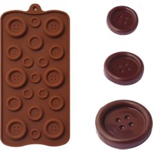 Teknotrust Düğme Silikon Kalıp Çikolata Sabun Kokulu Taş Mum Epoksi Kalıbı 19 Delikli