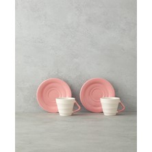 English Home Valora Seramik 4 Parça 2 Kişilik Kahve Fincan Takımı 90 ml Pembe
