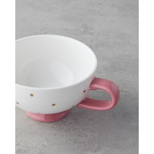 Pink Flowers New Bone China Demlik 400 ml Pembe