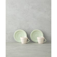 English Home Valora Seramik 4 Parça 2 Kişilik Kahve Fincan Takımı 90 ml Açık Yeşil