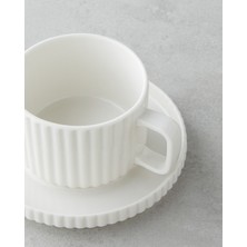 English Home Lunara Porselen 4 Parça 2 Kişilik Çay Fincanı Takımı 220 ml Beyaz