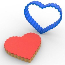 Teknotrust Tırtıklı Kalp Polikarbon Kopat Kurabiye Kalıbı Karışık Renk