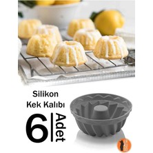 Teknotrust 6'lı Göbekli Silikon Muffin Kalıbı, Silikon Kek Kalıbı