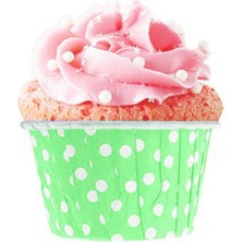 Teknotrust Yeşil Puantiyeli Muffin Cupcake Kalıbı 50'li