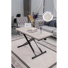 Sehpam Akıllı Home Üst Tabla Mdf Lizbon Oval Köşe Alt Ayak Siyah