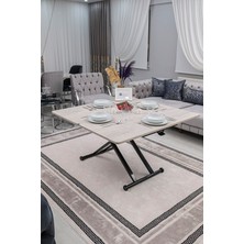 Sehpam Akıllı Home Üst Tabla Mdf Lizbon Oval Köşe Alt Ayak Siyah
