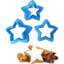 Teknotrust 3'lü Çift Taraflı Yıldız Plastik Kurabiye Kalıbı